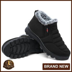 Waterproof Winter Boots Synthetic Leather Side Zip Ankle Booties